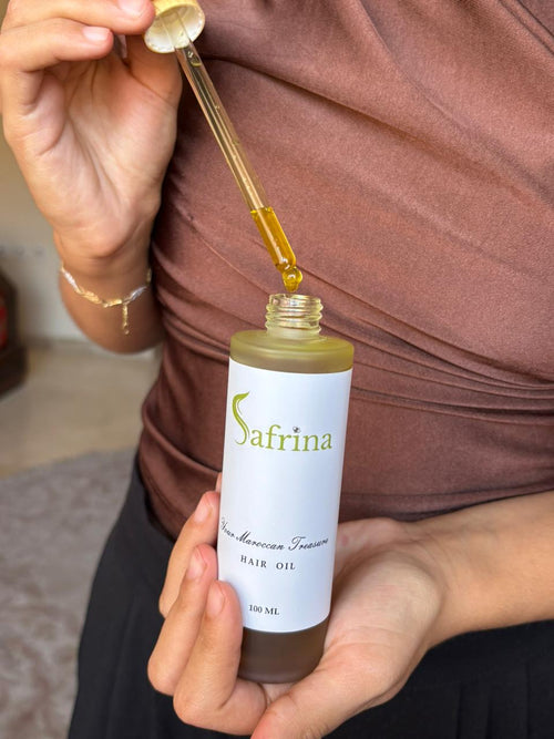 Safrina – Huile Capillaire Bio au Safran & Miel (100ml)