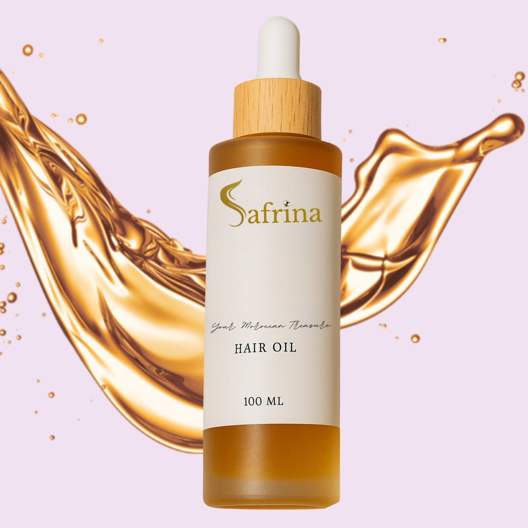 Safrina – Huile Capillaire Bio au Safran & Miel (100ml)